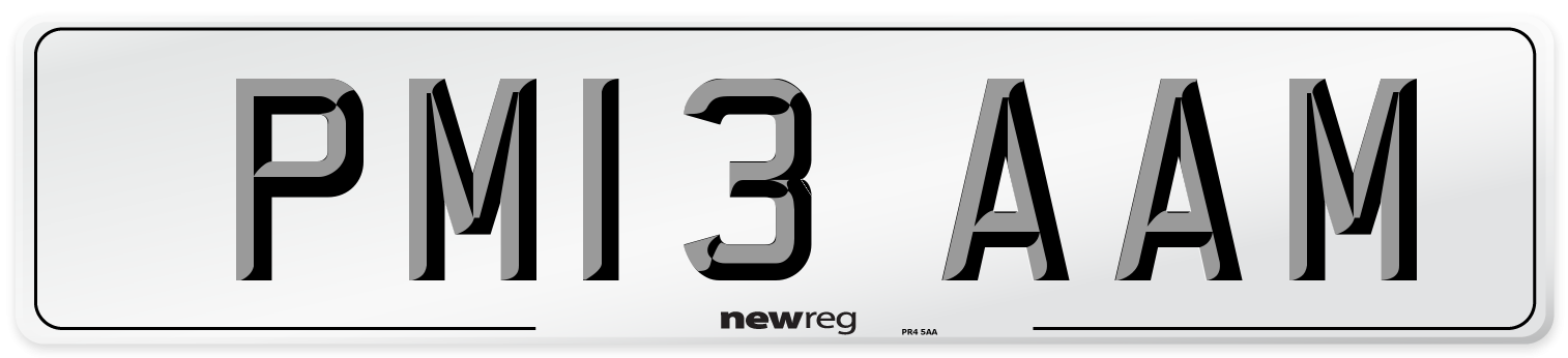 PM13 AAM Number Plate from New Reg